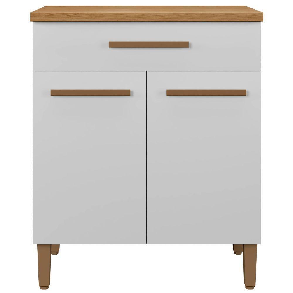 Balcão ômega 2 Portas 1 Gaveta Branco Arte Móveis - 4