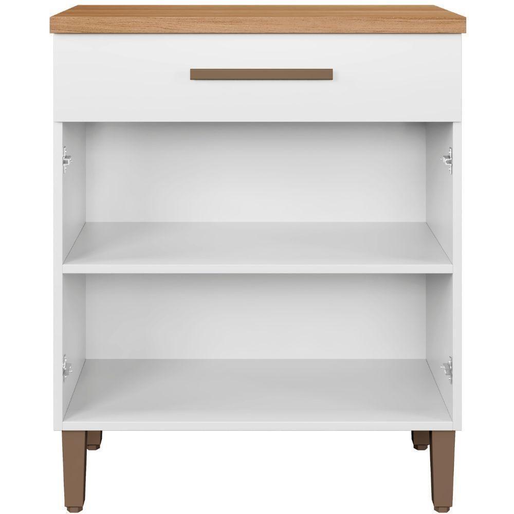 Balcão ômega 2 Portas 1 Gaveta Branco Arte Móveis - 6