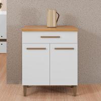 Balcão ômega 2 Portas 1 Gaveta Branco Arte Móveis - 2