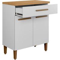 Balcão ômega 2 Portas 1 Gaveta Branco Arte Móveis - 5