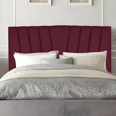 Cabeceira Cama Box King 195 Cm Lizza Em Suede Com Frame Cor:bordô