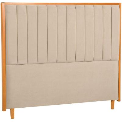 Cabeceira Estofada Casal Imperial Veludo Marfim 140 Cm