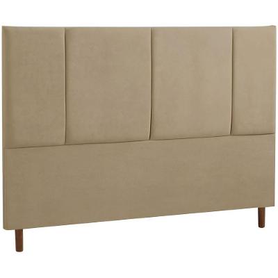 Cabeceira Estofada Casal Panamá Veludo Cappucino 140 Cm
