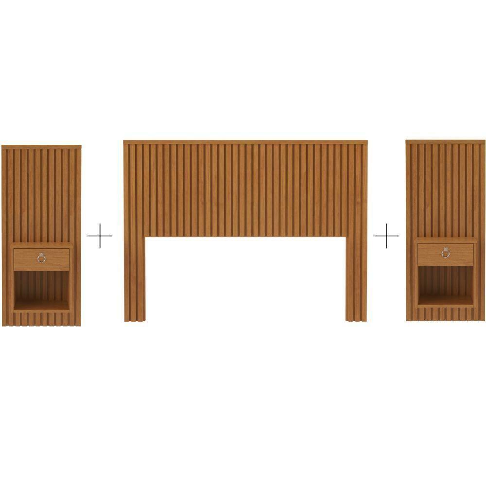 Cabeceira Sonhar Ripada Com Mesa Cinamomo Jcm Movelaria - 5