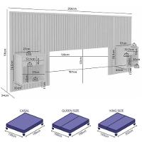 Cabeceira Sonhar Ripada Com Mesa Cinamomo Jcm Movelaria - 3