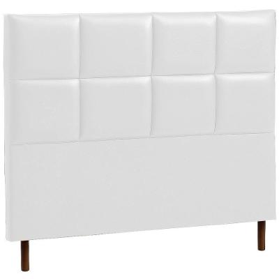 Cabeceira Estofada Queen Espanha Couro Branco 160 Cm
