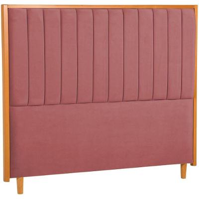 Cabeceira Estofada Queen Imperial Veludo Rosa 160 Cm