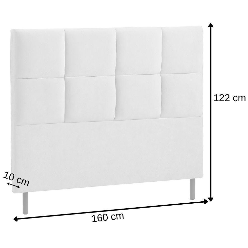 Cabeceira Estofada Queen Espanha Couro Cinza 160 Cm - 2