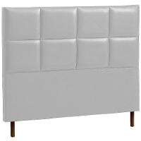 Cabeceira Estofada Queen Espanha Couro Cinza 160 Cm - 1