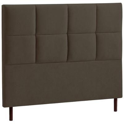 Cabeceira Estofada Queen Espanha Veludo Marrom 160 Cm