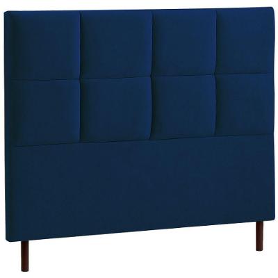 Cabeceira Estofada Casal Espanha Veludo Azul 140 Cm