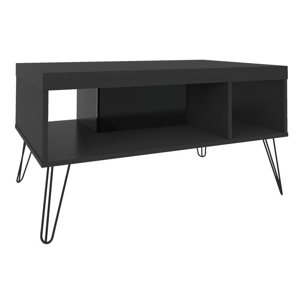 Mesa De Centro 91Cm Com Nichos Multimóveis Cr45148 Preta Preto - 3