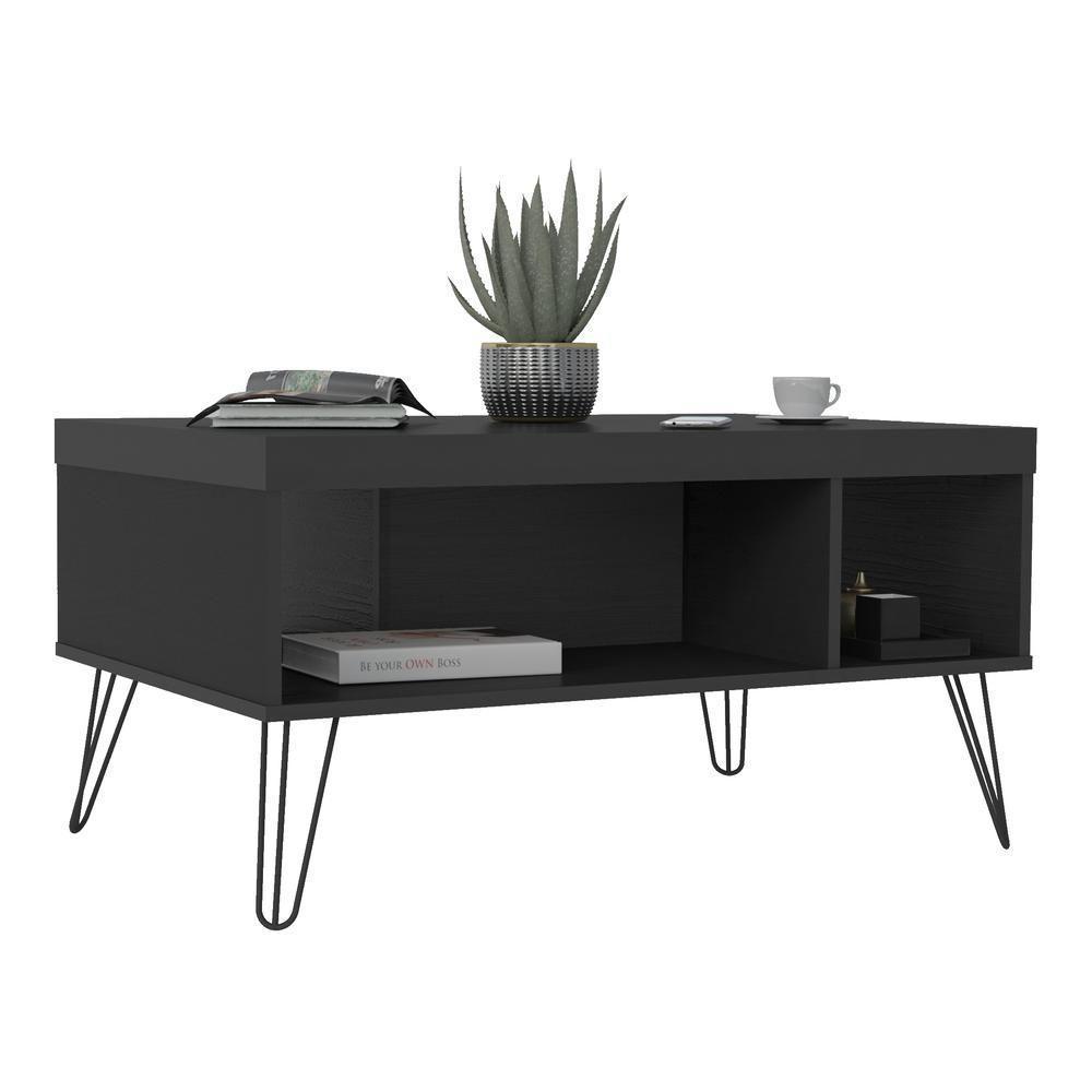 Mesa De Centro 91Cm Com Nichos Multimóveis Cr45148 Preta Preto - 5