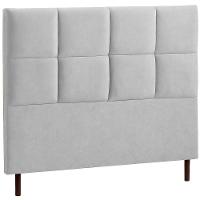 Cabeceira Estofada Queen Espanha Veludo Cinza 160 Cm - 1