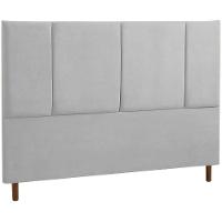 Cabeceira Estofada Queen Panamá Veludo Cinza 160 Cm - 1