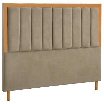 Cabeceira Estofada Queen Paris Veludo Cappuccino 160 Cm