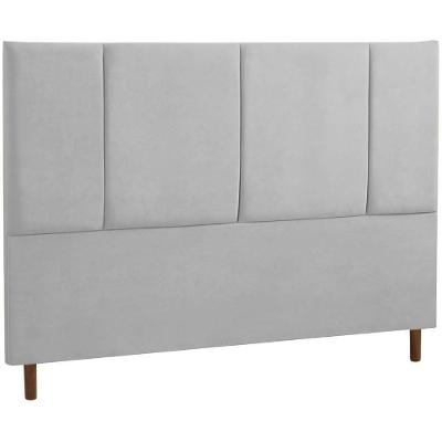 Cabeceira Estofada Casal Panamá Veludo Cinza 140 Cm
