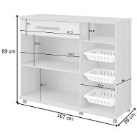 Fruteira Salinas 2 Portas 1 Gaveta Branco Arte Móveis - 3