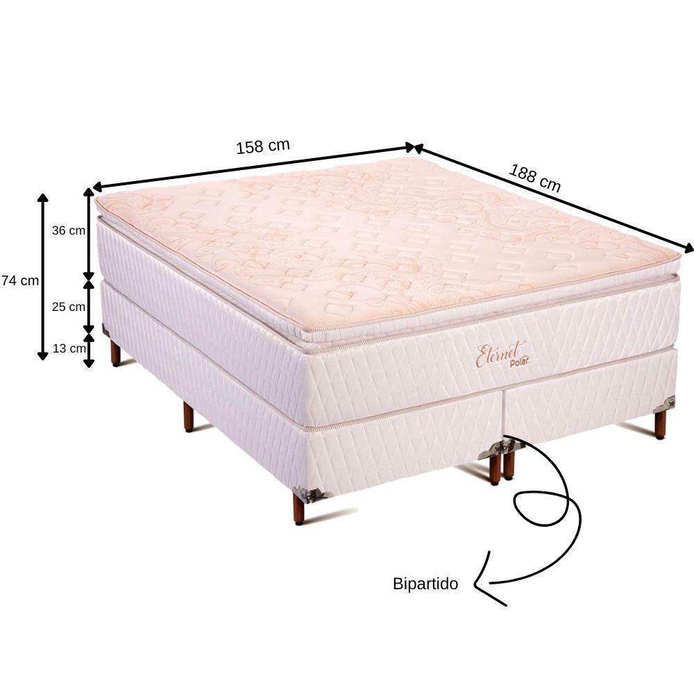 Conjunto Colchão Box Queen Molas Ensacadas Eternet Polar - 3