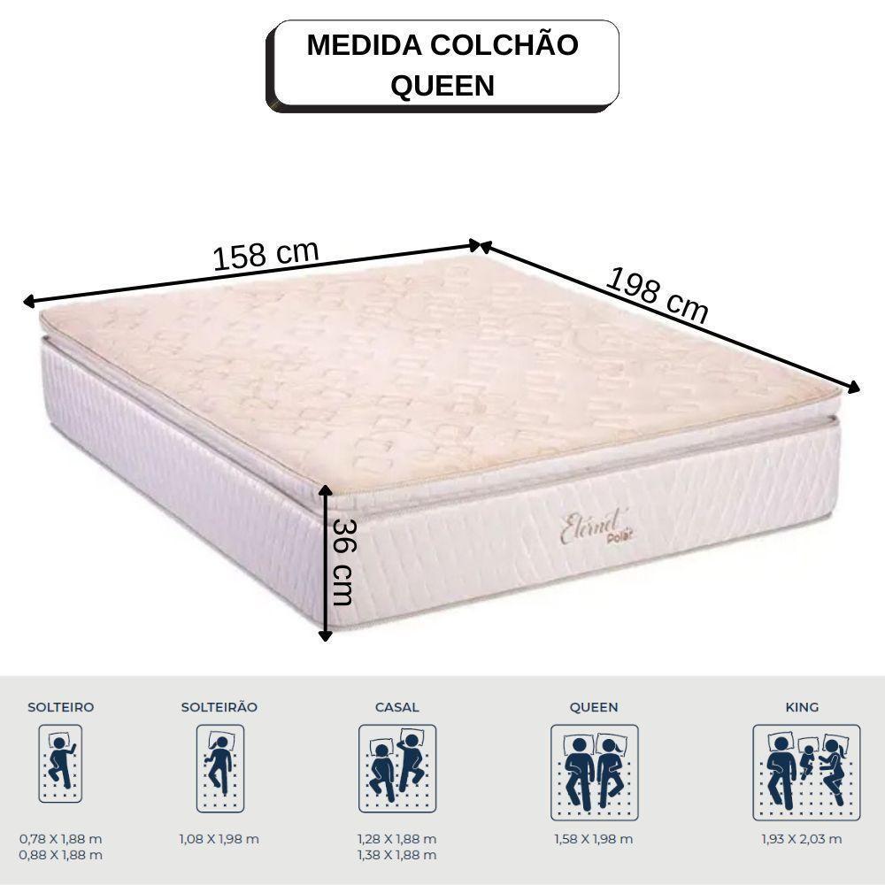 Conjunto Colchão Box Queen Molas Ensacadas Eternet Polar - 4
