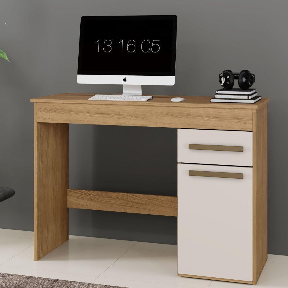 Escrivaninha Atenas 1 Porta 1 Gaveta Cinamomo Off White Arte Móveis - 6