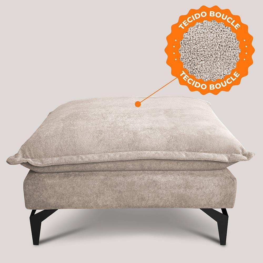 Chaise Modular Boma. 60x70x40cm Boucle Sofá Inbox Bege Claro - 4