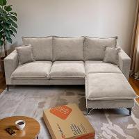 Chaise Modular Boma. 60x70x40cm Boucle Sofá Inbox Bege Claro - 5