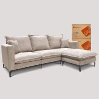 Chaise Modular Boma. 60x70x40cm Boucle Sofá Inbox Bege Claro - 6