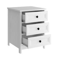Mesa De Cabeceira 3 Gavetas 45 Cm Dm111 Branco Dtall Branco