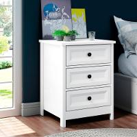 Mesa De Cabeceira 3 Gavetas 45 Cm Dm111 Branco Dtall Branco - 6