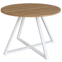 Mesa De Jantar Redonda 110 Cm 25933 Nogal Sevilha Branco Artesano Nogal Sevilha Branco - 1