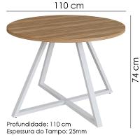 Mesa De Jantar Redonda 110 Cm 25933 Nogal Sevilha Branco Artesano Nogal Sevilha Branco - 3