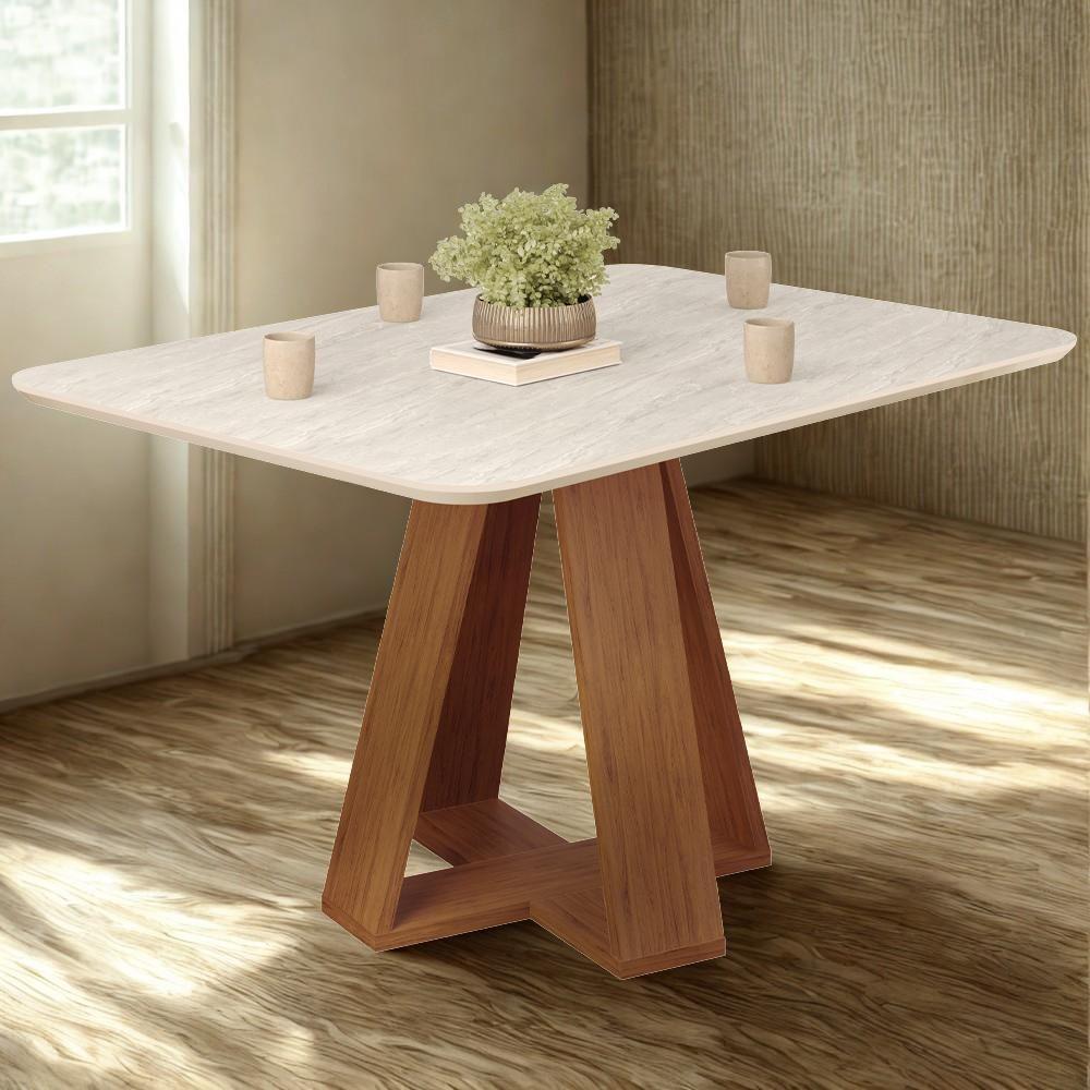 Mesa Jantar Retangular 120x90 Cm Sem Vidro Kiara Freijo Quartzo Dj Moveis Freijo Quartzo - 2