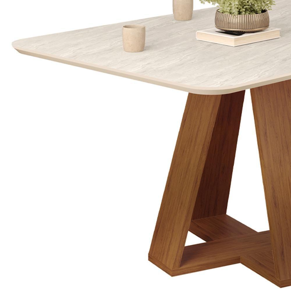 Mesa Jantar Retangular 120x90 Cm Sem Vidro Kiara Freijo Quartzo Dj Moveis Freijo Quartzo - 4