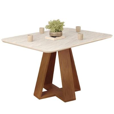 Mesa Jantar Retangular 120x90 Cm Sem Vidro Kiara Freijo Quartzo Dj Moveis Freijo Quartzo