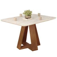 Mesa Jantar Retangular 120x90 Cm Sem Vidro Kiara Freijo Quartzo Dj Moveis Freijo Quartzo - 1