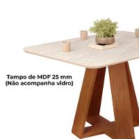 Mesa Jantar Retangular 120x90 Cm Sem Vidro Kiara Freijo Quartzo Dj Moveis Freijo Quartzo - 6