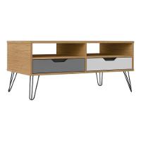 Mesa De Centro 100Cm Com 2 Gavetas Multimóveis Cr45144 Carvalho/Grafite Carvalho/Grafite - 2