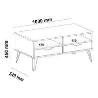 Mesa De Centro 100Cm Com 2 Gavetas Multimóveis Cr45144 Carvalho/Grafite Carvalho/Grafite - 5