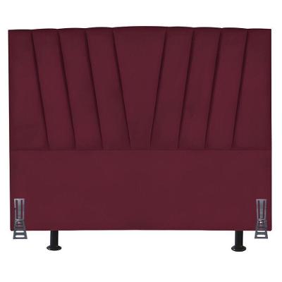 Cabeceira Cama Box Queen 160 Cm Ludmilla Em Suede Com Frame Cor:bordô