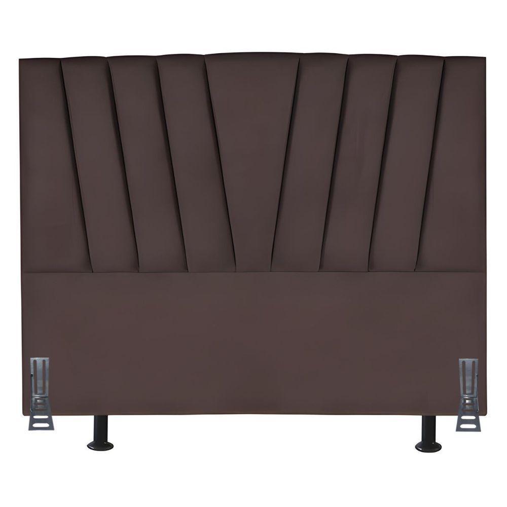 Cabeceira Estofada Solteirão 100 Cm Lizza Em Suede E Frame Cor:marrom - 2