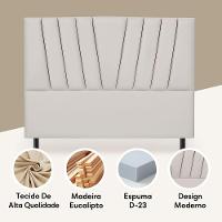 Cabeceira Cama Box Queen 160 Cm Lizza Em Suede Com Frame Cor:branco