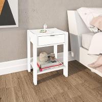 Mesa De Cabeceira Multimóveis Vcr35003 Branca Branco - 4
