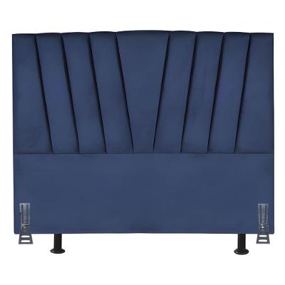 Cabeceira Cama Solteirão 100 Cm Ludmilla Em Suede Com Frame Cor:azul Marinho