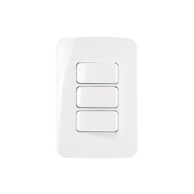 Interruptor Simples Triplo Margirius B3 10a Com Placa 4x2 Branco Branco