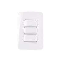 Interruptor Simples Triplo Margirius B3 10a Com Placa 4x2 Branco Branco - 1
