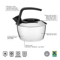 Chaleira Fundo Triplo Tramontina 61485160 1,5l Inox E Preto - 3