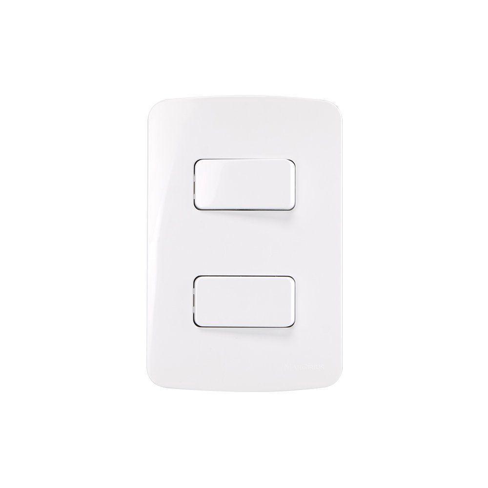 Interruptor Simples Duplo E Interruptor Paralelo Margirius B3 10a Com Placa 4x2 Branco - 1