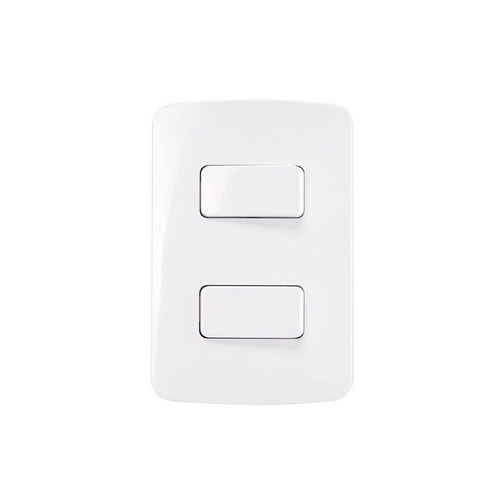 Interruptor Simples Duplo Margirius B3 10a Com Placa 4x2 Branco - 1
