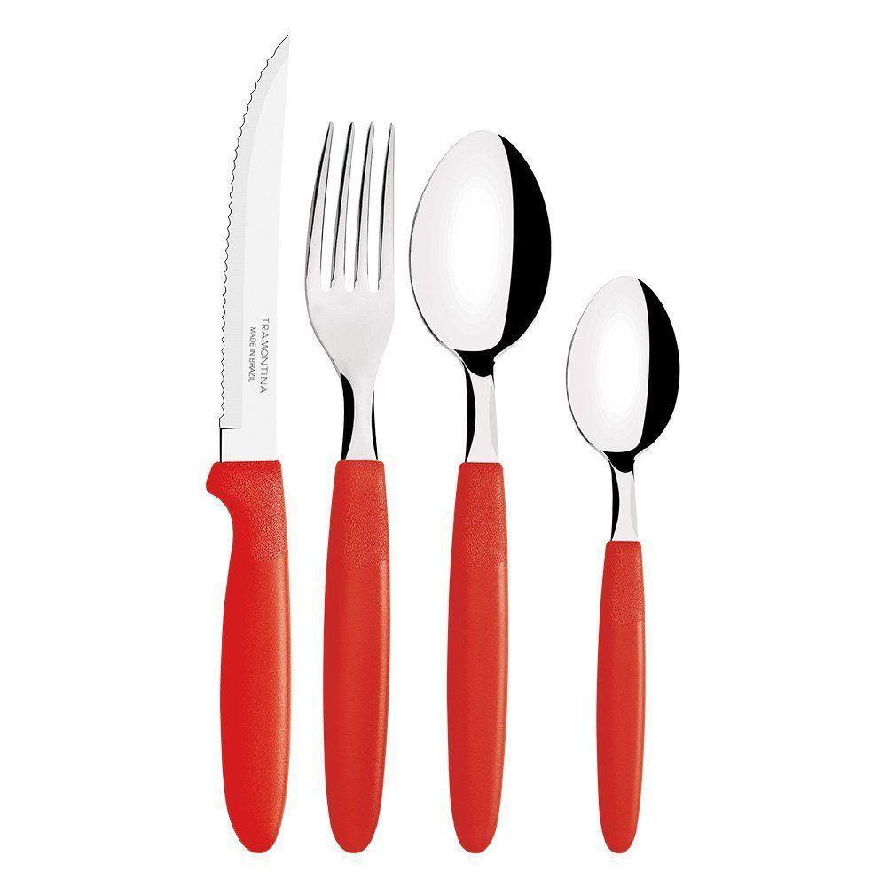 Jogo De Talheres 24 Peças Tramontina Ipanema 23399791 Vermelho - 2